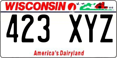 WI license plate 423XYZ