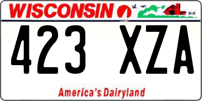 WI license plate 423XZA