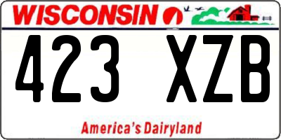 WI license plate 423XZB