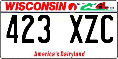 WI license plate 423XZC