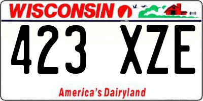 WI license plate 423XZE