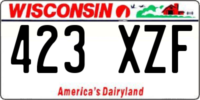 WI license plate 423XZF