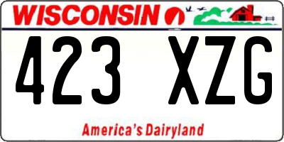 WI license plate 423XZG