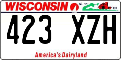 WI license plate 423XZH