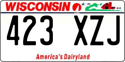 WI license plate 423XZJ