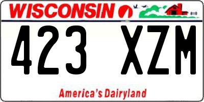WI license plate 423XZM
