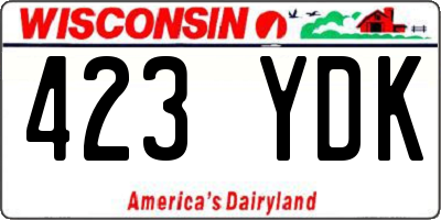 WI license plate 423YDK