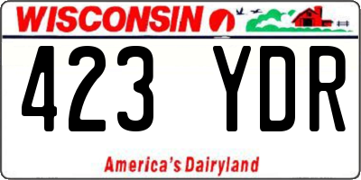 WI license plate 423YDR
