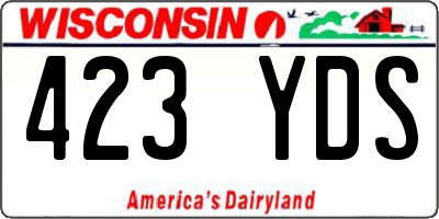 WI license plate 423YDS