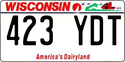 WI license plate 423YDT