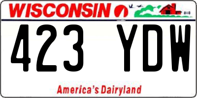 WI license plate 423YDW