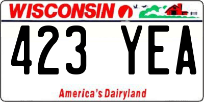WI license plate 423YEA