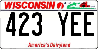 WI license plate 423YEE