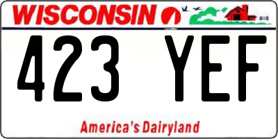 WI license plate 423YEF