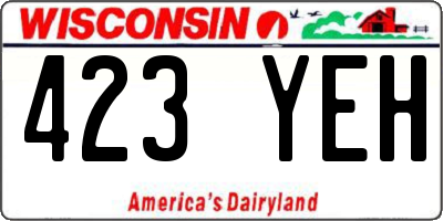 WI license plate 423YEH