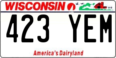 WI license plate 423YEM