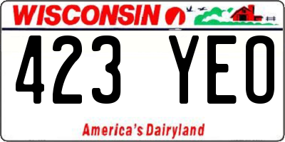 WI license plate 423YEO