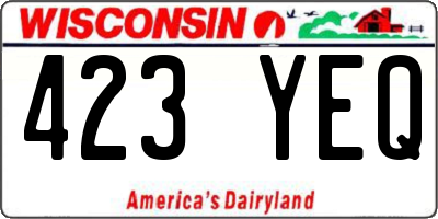 WI license plate 423YEQ
