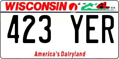 WI license plate 423YER
