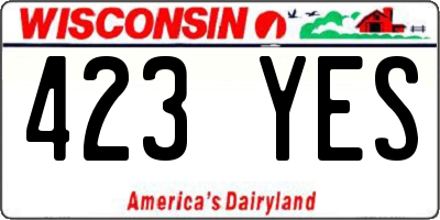 WI license plate 423YES