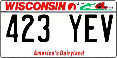 WI license plate 423YEV