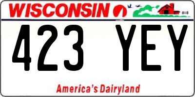 WI license plate 423YEY