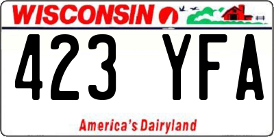 WI license plate 423YFA