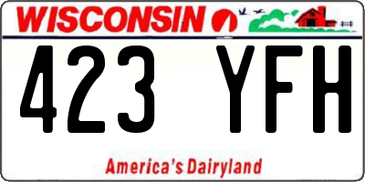 WI license plate 423YFH