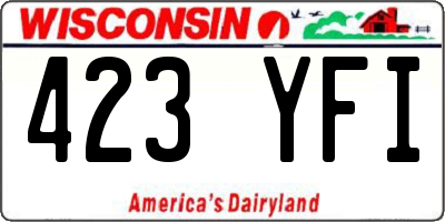 WI license plate 423YFI