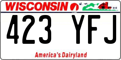 WI license plate 423YFJ
