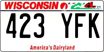 WI license plate 423YFK