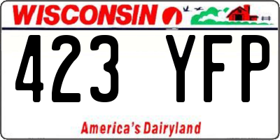 WI license plate 423YFP