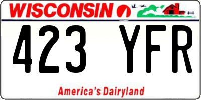 WI license plate 423YFR