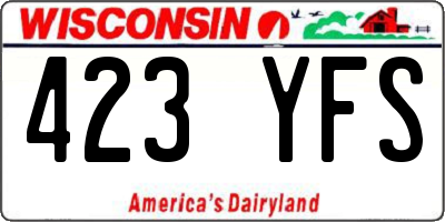 WI license plate 423YFS