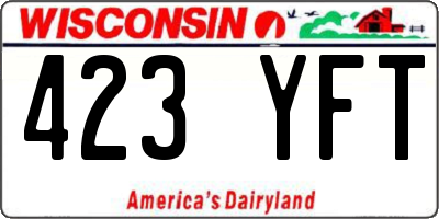 WI license plate 423YFT