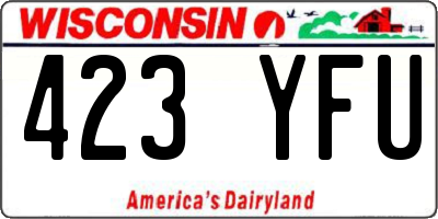 WI license plate 423YFU