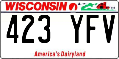 WI license plate 423YFV
