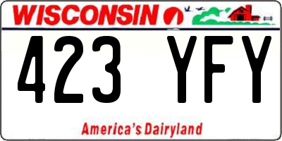 WI license plate 423YFY