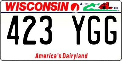 WI license plate 423YGG