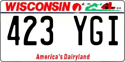 WI license plate 423YGI