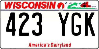 WI license plate 423YGK