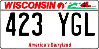 WI license plate 423YGL