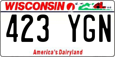 WI license plate 423YGN