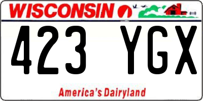 WI license plate 423YGX