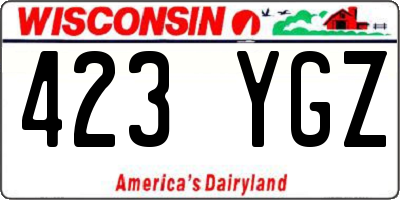 WI license plate 423YGZ