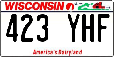 WI license plate 423YHF