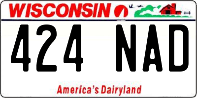 WI license plate 424NAD