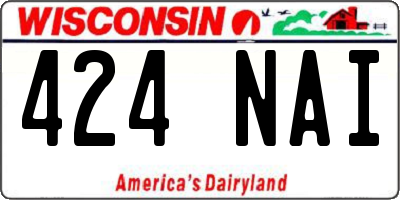 WI license plate 424NAI