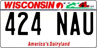 WI license plate 424NAU