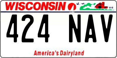 WI license plate 424NAV